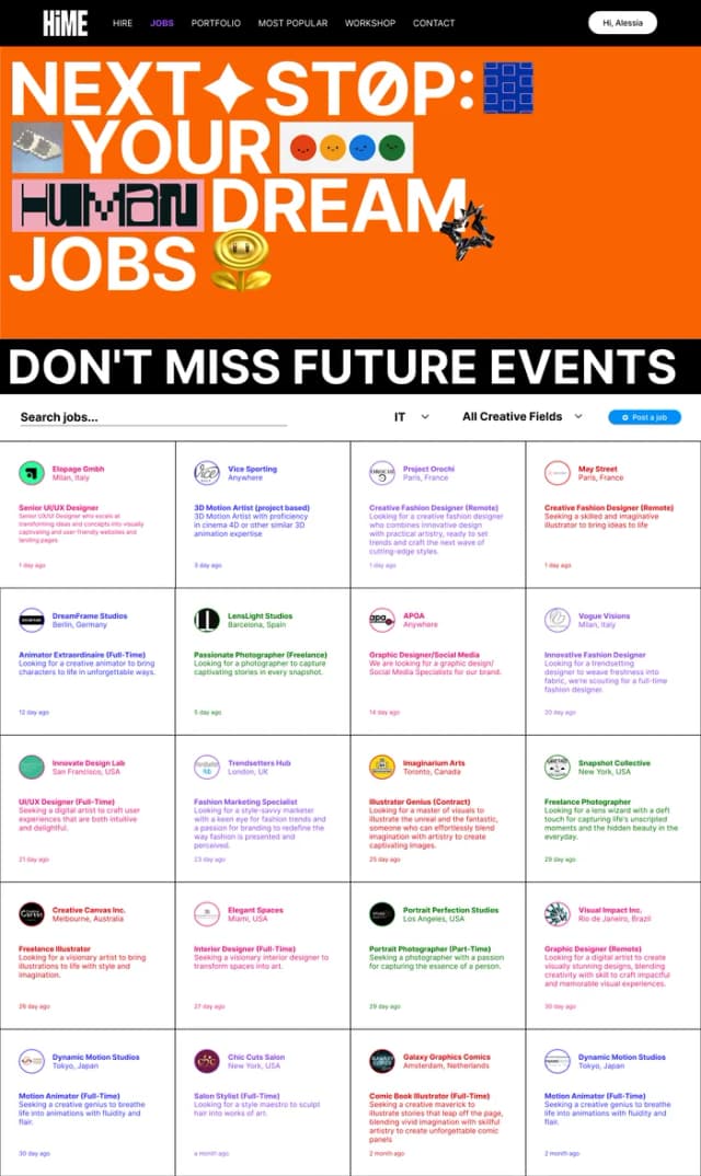 Hime jobs page